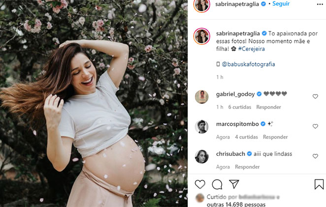 Atriz está grávida de 7 meses