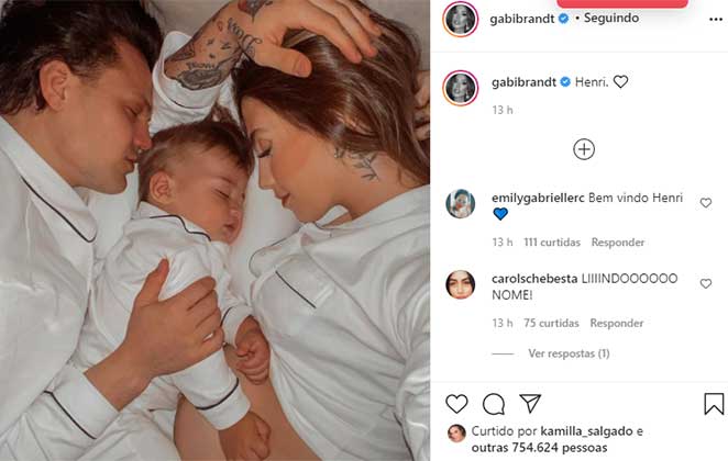 Saulo Poncio e Gabi Brandt revelam nome do segundo filho