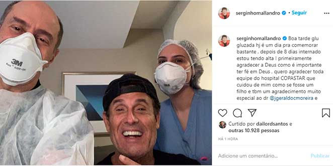 Sérgio Mallandro agradeceu apoio dos médicos na sua luta contra covid-19
