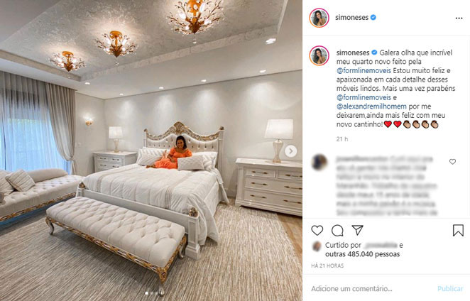 Simone Mendes mostra resultado de quarto luxuoso em nova mansão