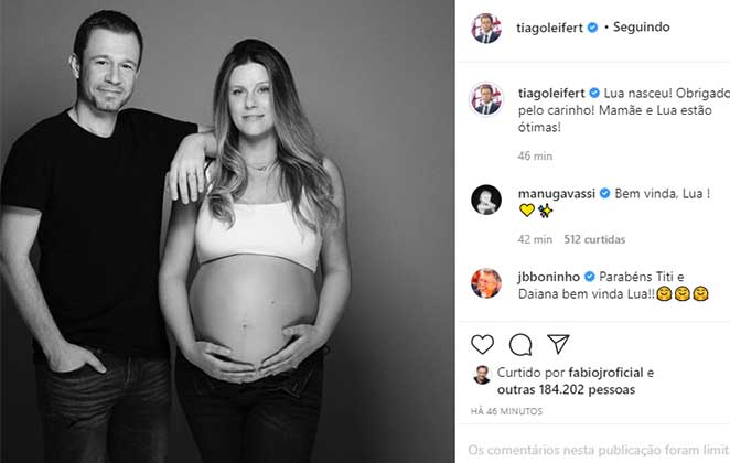 Tiago Leifert avisa que Lua nasceu