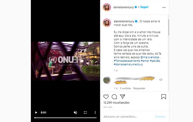 Daniela Mercury compartilhou vídeo com momentos do casamento