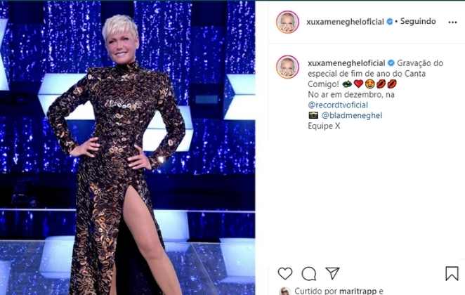 Xuxa posta sobre gravação de final de ano