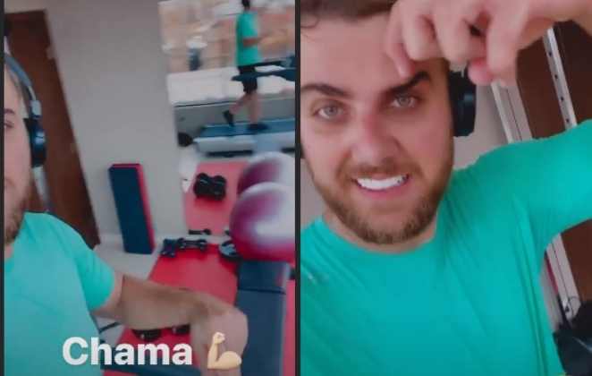 Zé Neto ralando no treino