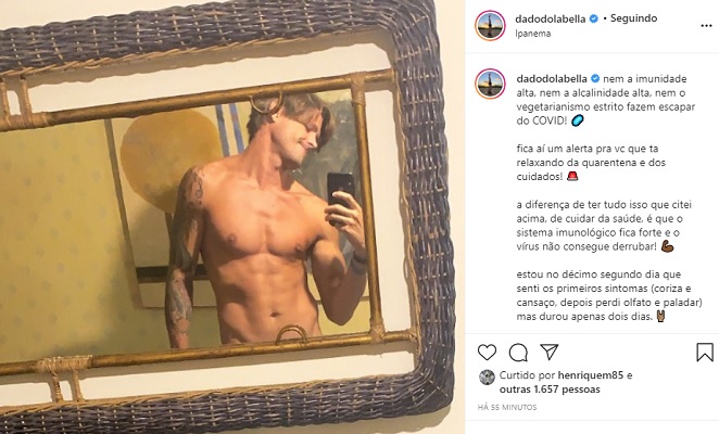 Dado Dolabella revela que testou positivo para o coronavírus