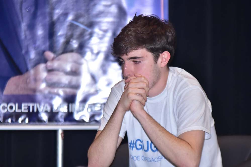 João Augusto Liberato não segurou as lágrimas durante o evento