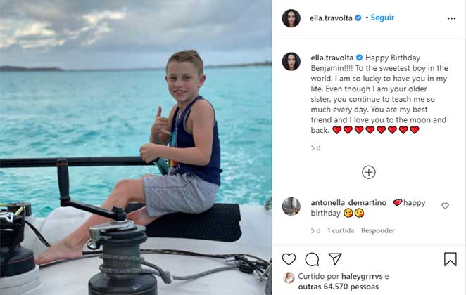 Filho de John Travolta fez 10 anos