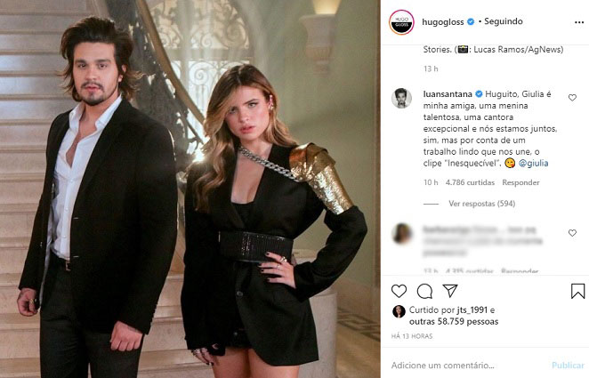 Luan Santana abre o jogo sobre Giulia Be em comentário no Instagram