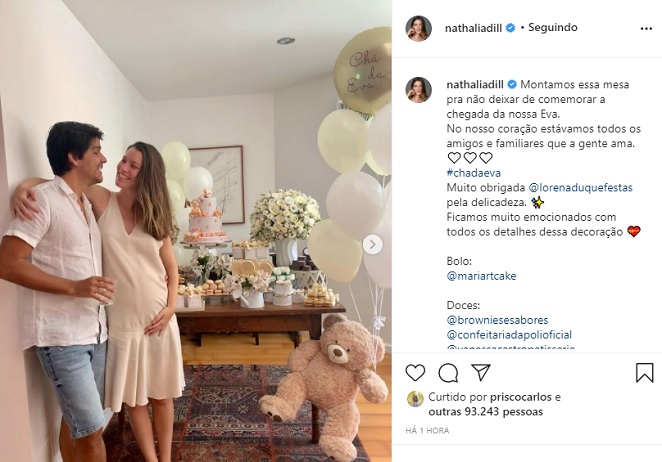 Nathalia Dill faz Chá de Bebê intimista