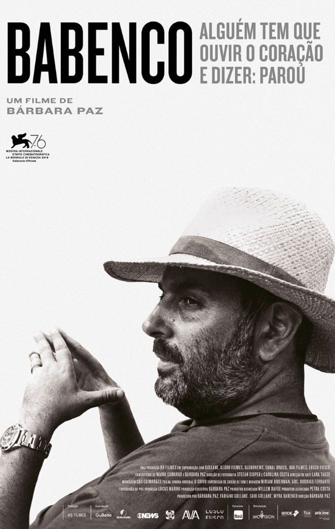 Um dos pôsteres para o documentário sobre Hector Babenco, idealizado e dirigido por Bárbara Paz