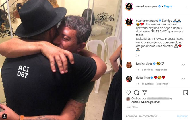 André Marques relembra de Tom Veiga após um mês da morte do ator