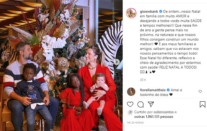 Bruno Gagliasso e Giovanna Ewbank posam com filhos: Natal