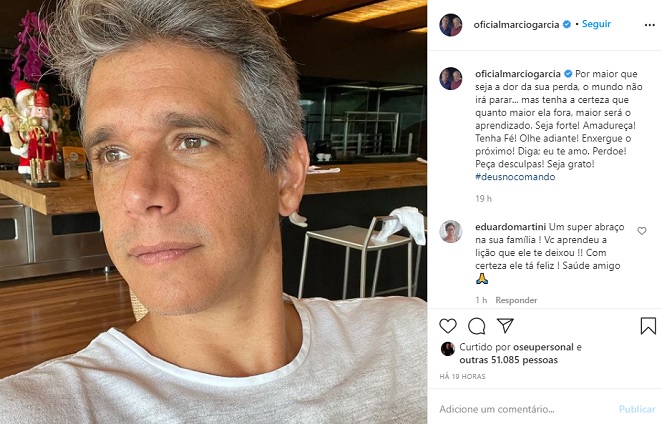 Márcio Garcia faz reflexão na web