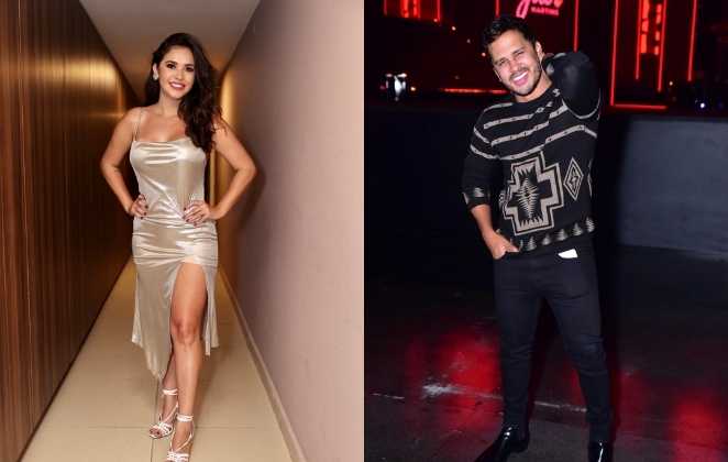 Gizelly Bicalho e Lucas Guimarães conferiram a gravação do DVD de Gabi Martins