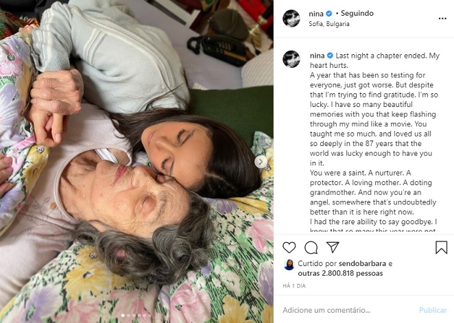 Nina Dobrev lamentou a morte da avó nas redes sociais