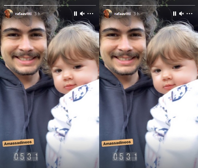Rafael Vitti encanta em selfie com a filha Clara Maria