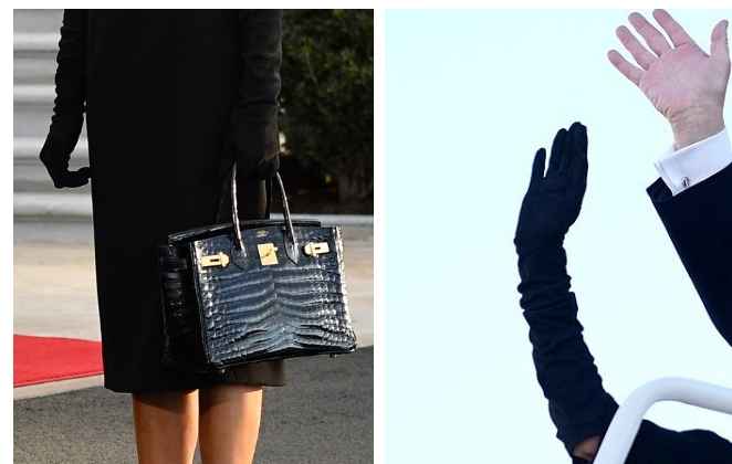 Melania Trump usa bolsa Hermes de Melania Trump usa bosa de FR$ 400 mil