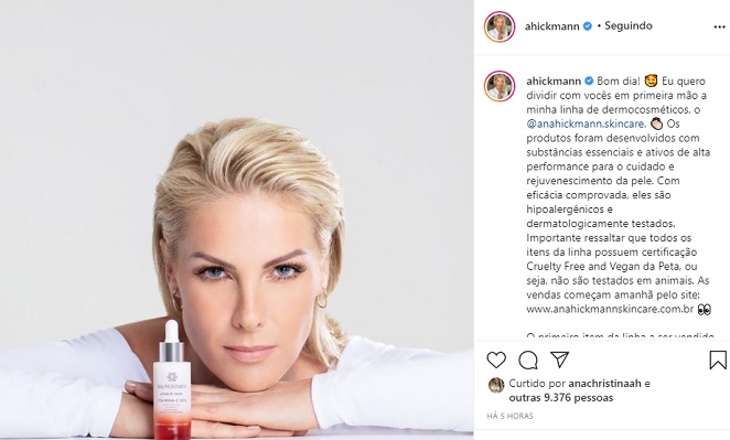 Ana Hickmann anuncia linha de produtos para cuidados com a pele