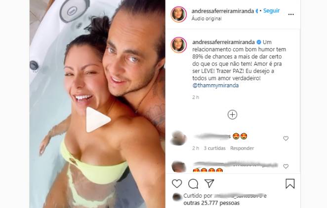 Andressa Ferreira homenageou Thammy Miranda