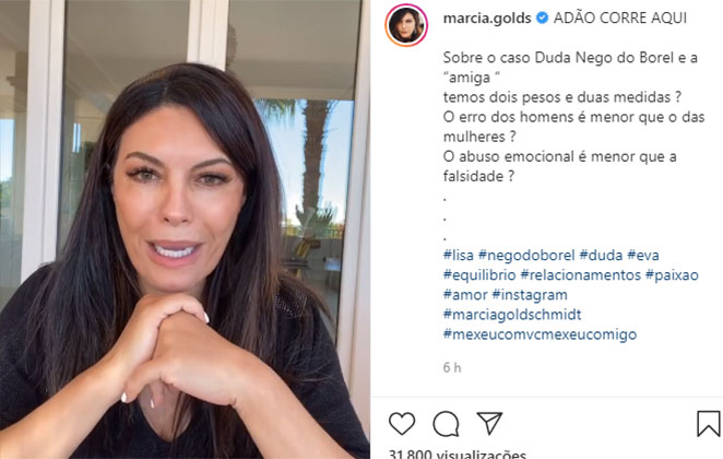 Apresentadora comentou sobre o caso Duda Reis