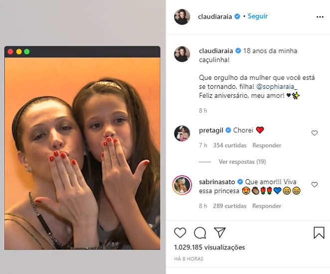Claudia Raia encantou a web com declaração para a filha