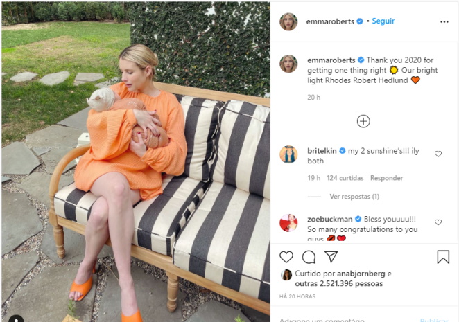 Emma Roberts publicou imagem na web