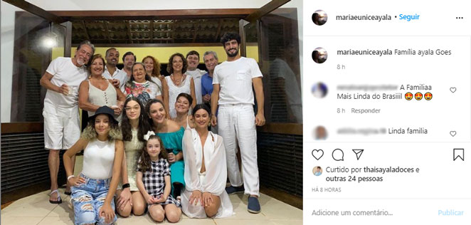 Mãe de Thaila Ayala mostra todos os familiares reunidos em Pernambuco