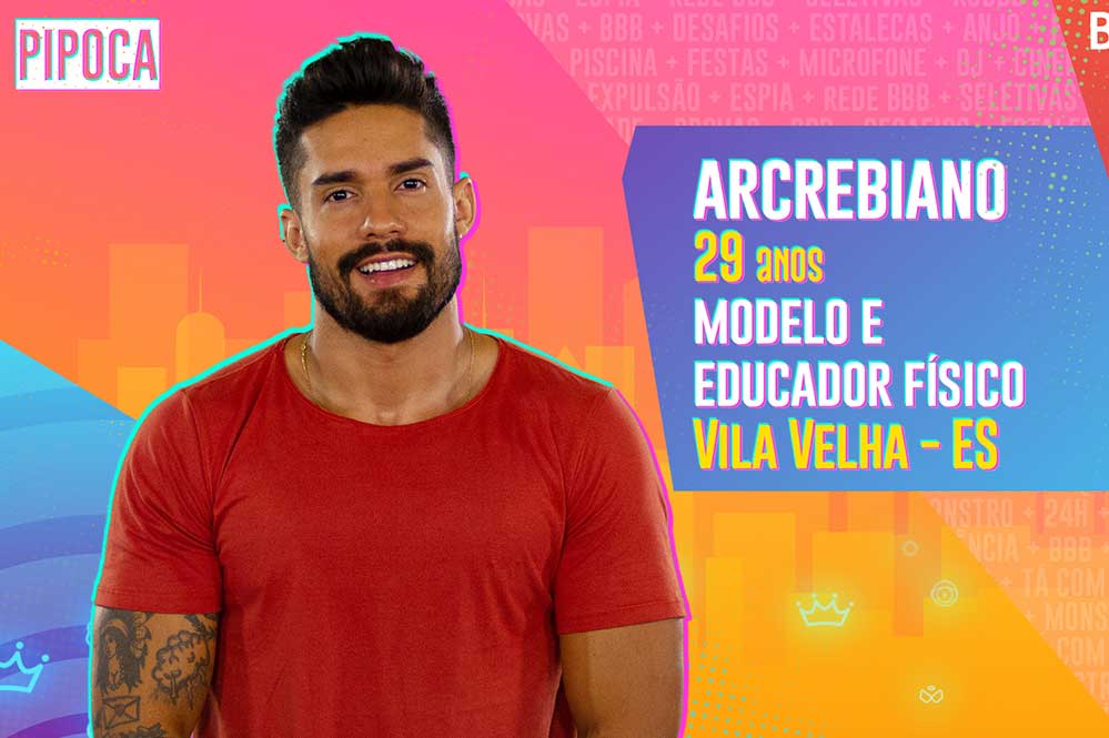 O modelo e educador físico Arcrebiano, de 29 anos, é capixaba, mas mora em Goiânia desde os 16. Também já viveu dois anos em Portugal trabalhando como coach de Crossfit. Atualmente, mantém três atividades em sua rotina: pela manhã faz investimentos na bolsa de valores, à tarde realiza trabalhos com moda e, à noite, atua como personal trainer