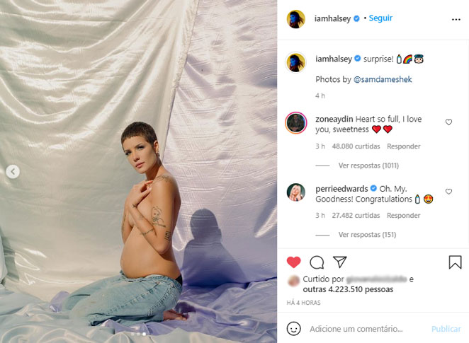 Halsey anuncia gravidez de forma surpresa