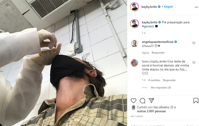 Ator realiza teste para a Covid-19