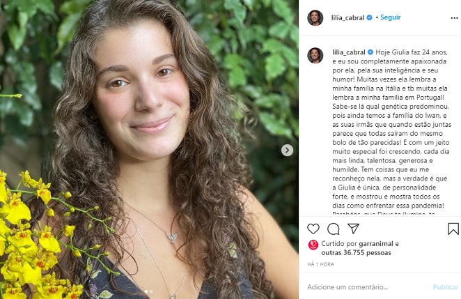 Lilia Cabral faz homenagem para a filha em aniversário