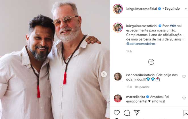 Luiz Fernando Guimarães comemora um ano de casamento