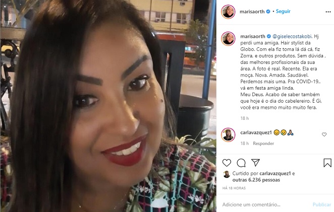 Marisa Orth lamenta morte de amiga por Covid-19