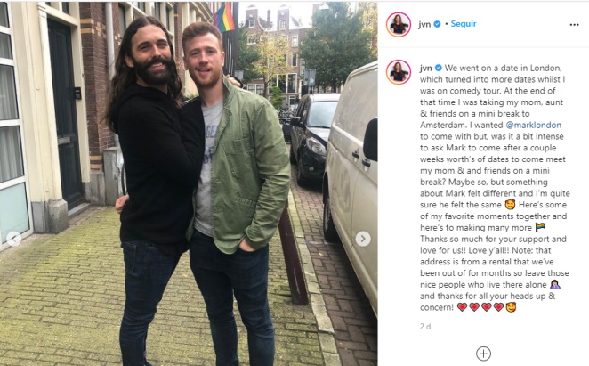 Publicação de Jonathan Van Ness na web