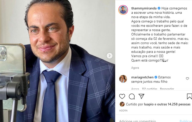 O novo político de São Paulo posou radiante na web