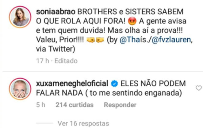 Xuxa Meneghel se manifesta sobre os bastidores do Big Brother Brasil