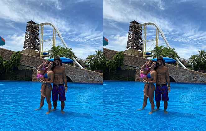 Deborah Secco se diverte com a família no Beach Park