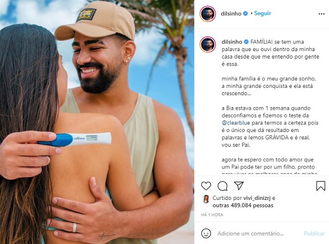 Dilsinho anuncia que será papai