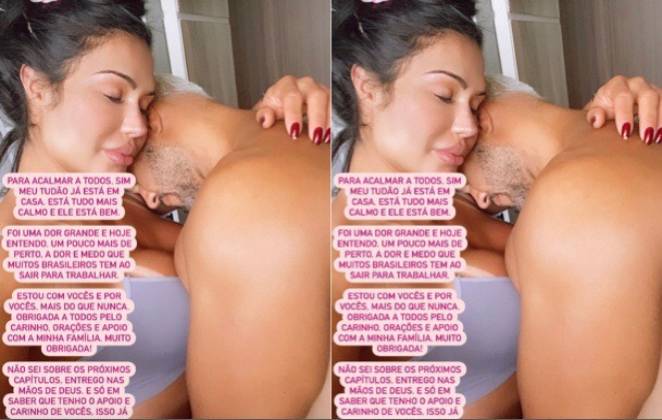 Gracyanne Barbosa agradece retorno de Belo para casa