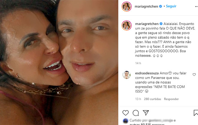 Cantora elogia sexo que faz com o marido Esdras de Souza 
