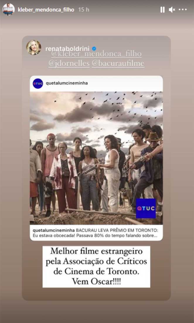 Kleber Mendonça Filho comemora a vitória de Bacurau em Toronto