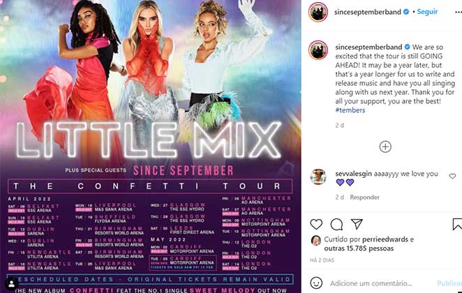 Little Mix anuncia cancelamento de turnê