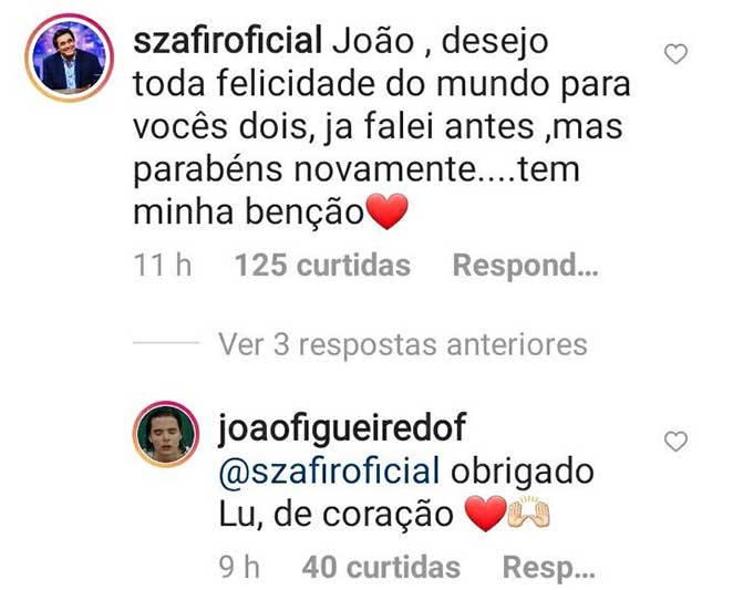 Luciano Szafir parabeniza o genro: agora noivos!