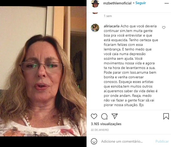 Maria Zilda encerra lives nas redes sociais
