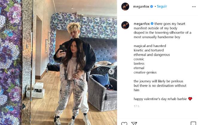 Megan Fox se declara para Machine Gun Kelly no dia dos namorados