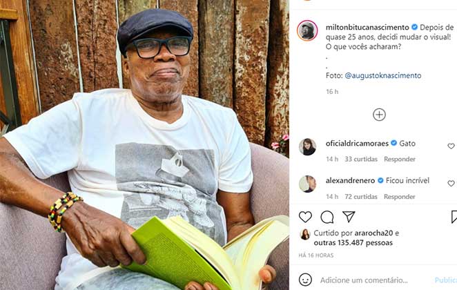 Milton Nascimento tira as tranças e muda visual