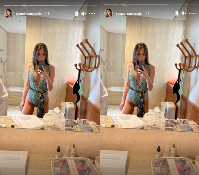 Romana Novais posa com maiô decotado na web