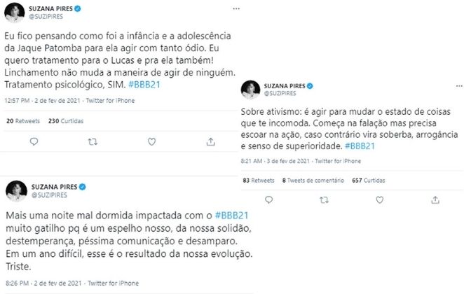 Suzana Pires reflete sobre o BBB21 e critica atitudes de Karol Conká