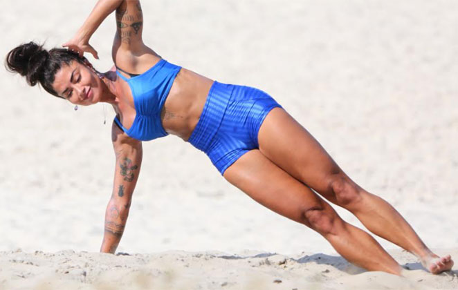 A modelo é muito disciplinada com os treinos