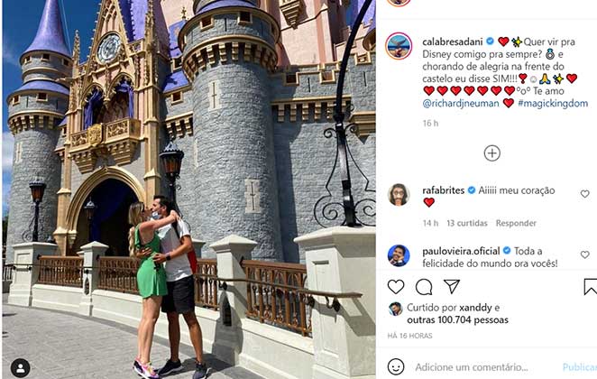Dani Calabresa na Disney, aceita pedido de noivado